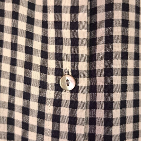 J Jill Gingham Black White Button Down Sz L - Picture 4 of 8